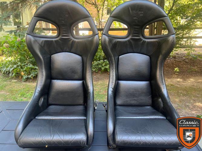 Porsche 996 911 GT3 Euro Seats Black Leather OEM Sliders & Hardware