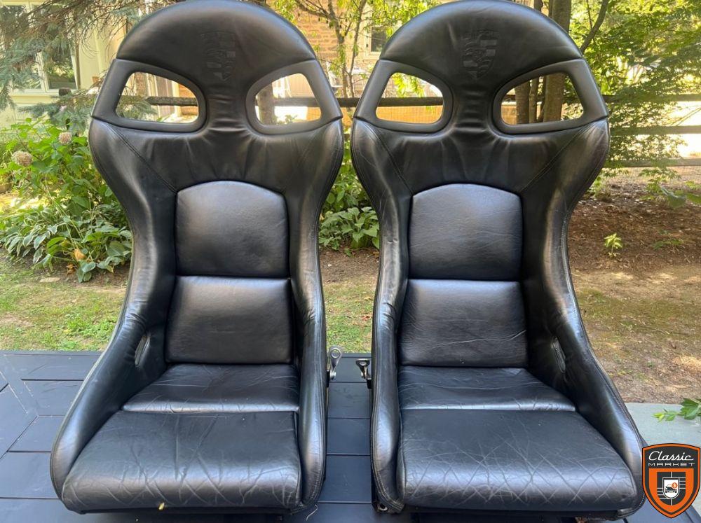 Porsche 996 911 GT3 Euro Seats Black Leather OEM Sliders & Hardware